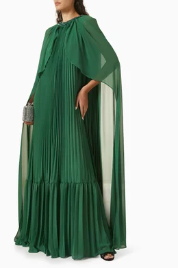 green emerald velvet dress Self-Portrait - Green Rhinestone Maxi Dress