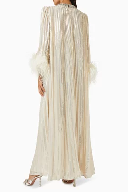 Buy Self-Portrait Gold Feather Maxi Dress For Women Online | Ounass Saudi