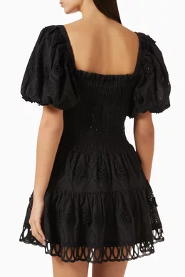 Buy Waimari Black Eleonora Embroidered Mini Dress in Cotton For Women  Online | Ounass Saudi