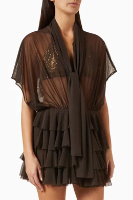 shona joy draped kimono mini dress Joni Halter Draped Mini Dress | Cedar Blossom | Dresses