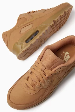 Buy Nike Brown Air Max 90 Premium Sneakers in Suede Rubber For