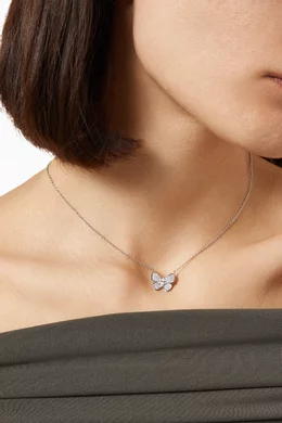 Buy CZ by Kenneth Jay Lane Grey Butterfly Pendant Necklace in Rhodium plated Brass For Women Online Ounass Saudi