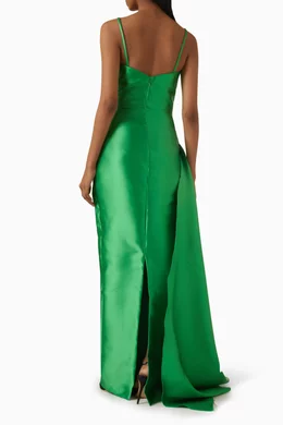 green emerald velvet dress Nicole Bakti 627 Prom Dress - Navy/Black main image 1
