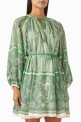 slim fit dress slacks Sara Mini Dress in Green Floral