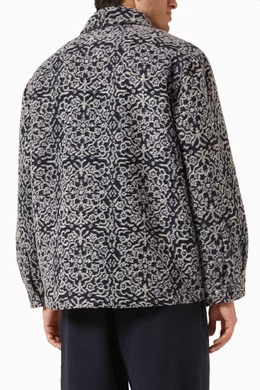 Buy Kith Blue Paloma Tile Sheridan Jacket in Jacquard For Men  