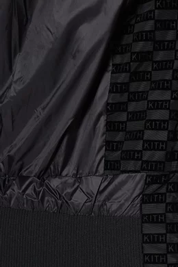 Buy Kith Black Monogram Midi Puffer Jacket in Nylon For Men