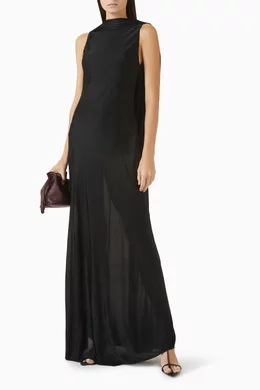loewe open back dress Loewe Open-back Silk Maxi Dress