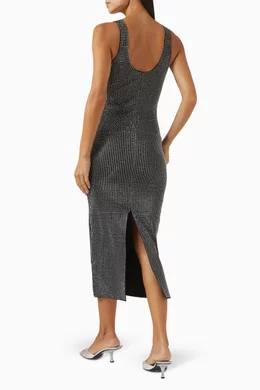 Buy Good American Black Crystal Midi Dress in Stretch Cotton For Women  Online | Ounass Saudi