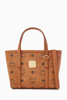 Buy MCM Brown Mini Toni Shopper in Visetos Coated Canvas For Women