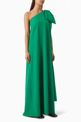 Buy BERNADETTE Green Samuel One-shoulder Maxi Dress in Crepe For Women  Online | Ounass Saudi