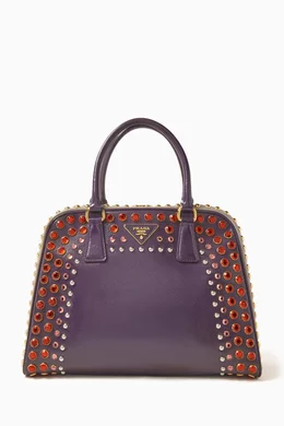 Buy Prada Pre Loved Multicolour Pyramid Frame Crystals Satchel Bag in Leather For Women Online Ounass Saudi