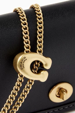 Buy Coach Black Dinky 14 Shoulder Bag in Glovetanned Leather For