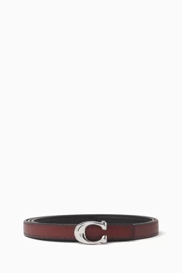 Burgundy Coach Belt COACH Burgundy Cowhide Leather Belt 5939 Gold Tone Brass  main image 4