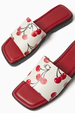 Buy Coach White Florence Cherry Print Sandals For Women