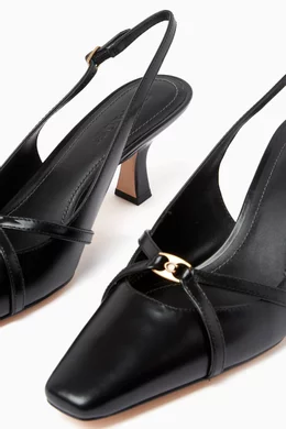 Buy Coach Black Rowyn 25 Slingback Pumps in Leather For