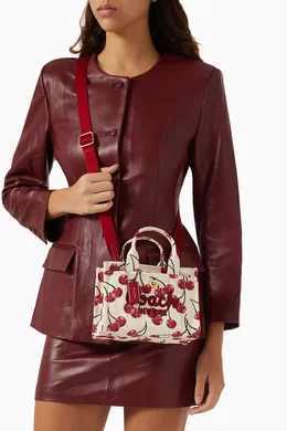 Buy Coach White Cargo 20 Cherry-print Tote Bag in Canvas For Women
