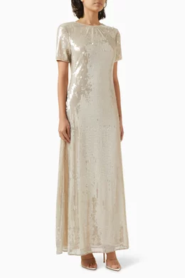 Buy Staud Neutral Safi Sequin-embellished Maxi Dress For Women Online |  Ounass Saudi