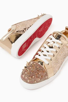 Buy Christian Louboutin Gold Louis Junior Pik Pik Sneakers in