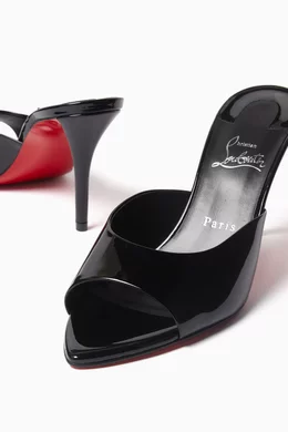 Buy Christian Louboutin Black Miss Z 80 Mule Sandals in