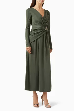 Buy Acler Green Wytham Knit Midi Dress in Jersey For Women Online | Ounass  Saudi