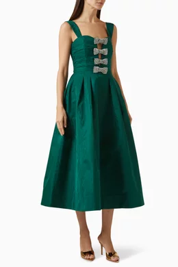 Buy Rebecca Vallance Green Luiza Midi Dress in Taffeta For Women Online |  Ounass Saudi