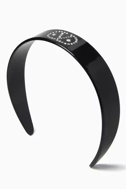VALENTINO GARAVANI Embellished Resin Headband in Black VALENTINO GARAVANI Embellished Resin Headband | endource main image 4