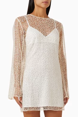 Buy ANNA QUAN White Aria Beaded Mini Dress For Women Online | Ounass Saudi