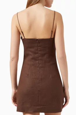 tie back linen dress The Linen Tie Back Midi Dress