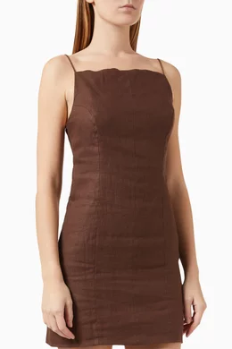Buy Faithfull The Brand Brown Poet Mini Dress in Linen Blend For Women  Online | Ounass Saudi