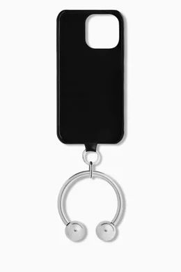 Buy Balenciaga Black Piercing iPhone® 16 Pro Max Case in Leather