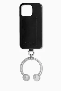Buy Balenciaga Black Piercing iPhone® 16 Pro Max Case in Leather