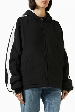 Unisex Reversible Raglan Hoodie in BLACK | alexanderwang®