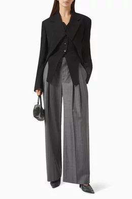 Buy Alexander Wang Black Deconstructed Vest in Wool For