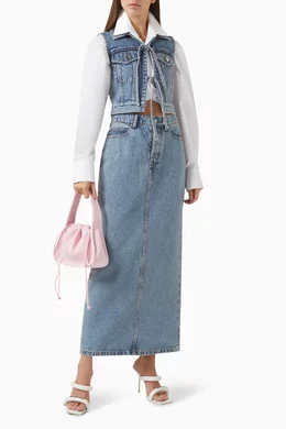 Buy Alexander Wang Blue Embellished Column Maxi Skirt in Denim For Women  Online | Ounass Saudi