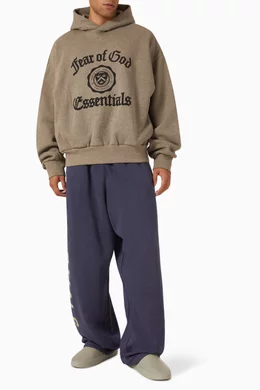 Buy Fear of God Essentials Grey Vintage Shrunken Hoodie in