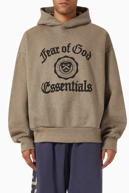 Buy Fear of God Essentials Grey Vintage Shrunken Hoodie in
