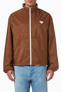 Buy Prada Brown Logo Jacket in Re-Nylon For Men Online Ounass Saudi