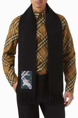【BURBERRY】 Equestrian Knight Scarf Burberry Equestrian Knight Wool-Cotton Scarf | Saks Fifth Avenue
