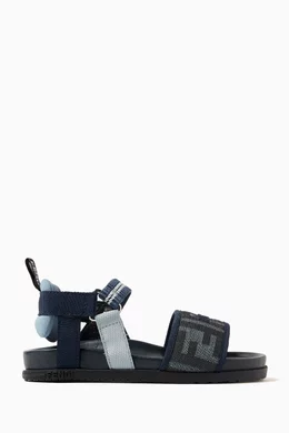 Jacquard Cotton Fendi Ff Logo Buckle Slide Sandal Buy Fendi