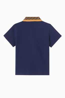 ポロシャツ Fendi Dark Blue Piquet Polo Shirt Fendi Dark Blue Piquet Polo Shirt Fendi