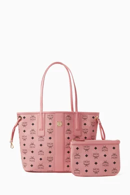 Buy MCM Pink Small Liz Shopper Tote Bag in Visetos Canvas For