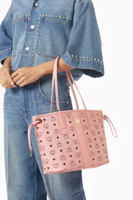 Buy MCM Pink Small Liz Shopper Tote Bag in Visetos Canvas For