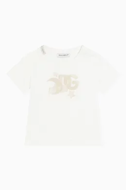 Buy Dolce Gabbana White Star Logo-print T-shirt in Cotton For