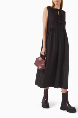 knee length dresses for ladies Cotton Poplin Strap Long Dress