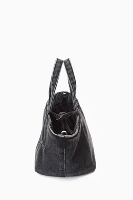 Buy Alexander Wang Grey Small Punch Tote Bag in Denim For