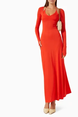 Buy SIR The Label Orange Valejo Halter Maxi Dress in Viscose Blend For  Women Online | Ounass Saudi