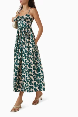 Buy Oroton Multicolour Fan Flower-print Sundress in Cotton Poplin For Women  Online | Ounass Saudi