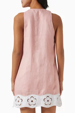 Buy Staud Pink Mika Cut-out Mini Dress in Linen For Women Online | Ounass  Saudi