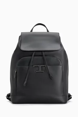 Buy Tod's Black T Timeless Backpack in Leather For Men Online