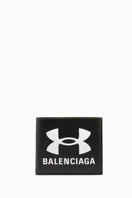 Buy Balenciaga Black x Under Armour Square Folded Wallet in Smooth Lamskin For Men Online Ounass Saudi